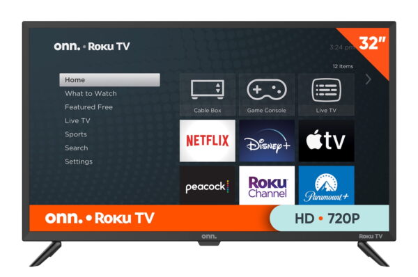 onn. Smart TV LED Roku de 32 pulgadas clase HD (720P) (100012589)